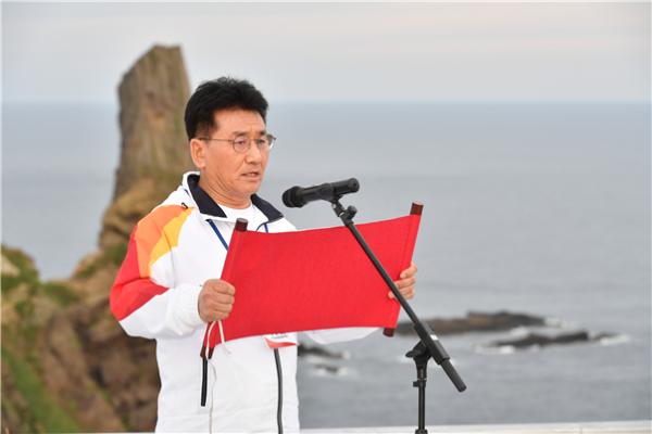 김생환 서울시의회 부의장이 “제100회 전국체육대회 성화 독도특별채화”행사에 참석해 선언문을 낭독하고 있다.