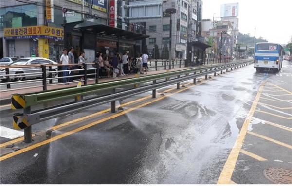 폭염특보 발령에 따른 구리시 도로청소시스템(교문사거리-돌다리사거리)