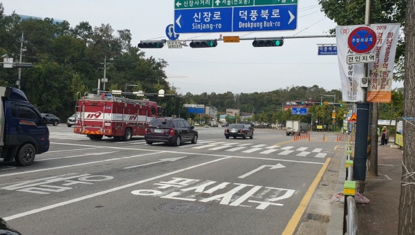 덕풍파출소 앞 교차로