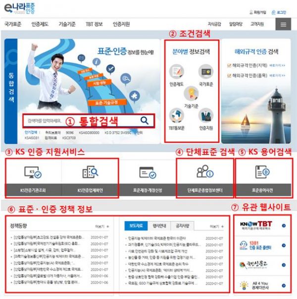 「e-나라표준인증」포털 누리집(www.standard.go.kr)