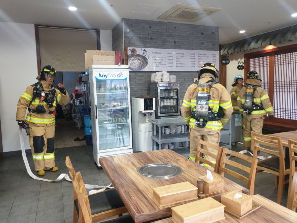 축산물브랜드육 타운 현장대응 합동소방훈련 실시