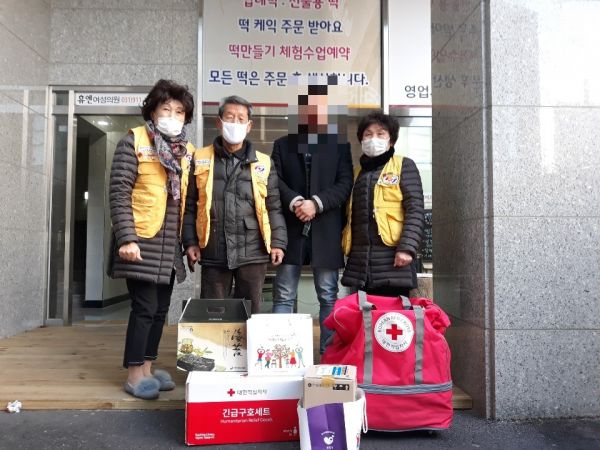 고양시 탄현동 행정복지센터 및 적십자, 화재가구 재난구호물품 전달