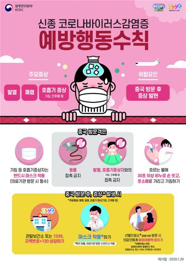 신종 코로나바이러스 감염증 예방수칙