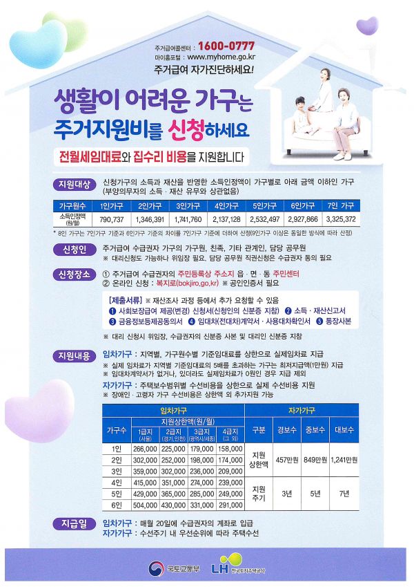 주거급여 홍보 전단