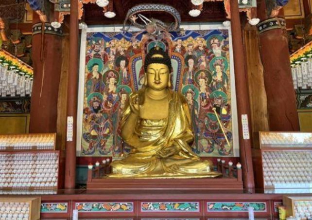 세종 비암사 소조아미타여래좌상