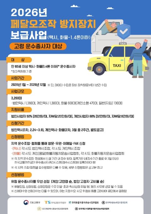 페달오조작 방지장치 보급사업 홍보 포스터