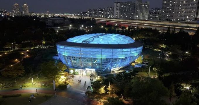 부천호수식물원 수피아 야간 전경