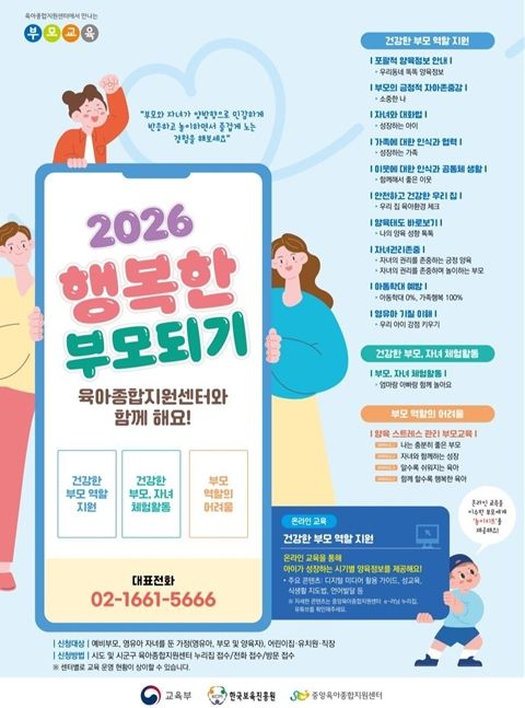 2026년도 육아종합지원센터 공통 부모교육 운영 홍보 포스터