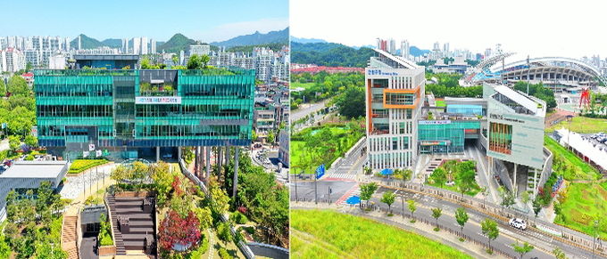 상록수보건소(왼쪽 사진) 및 단원보건소(오른쪽 사진) 전경